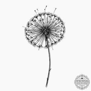 Tattoo design a tiny, ethereal dandelion seed... - эскиз тату (№1752844364_0, 18.07.2025 13:12) — tattoo-photo.ru