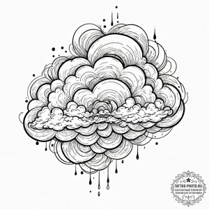 Tattoo sketch a powerful, swirling cloud form... - эскиз тату (№1752844941_0, 18.07.2025 13:22) — tattoo-photo.ru