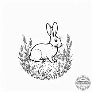 Tattoo design a simple silhouette of a rabbit... - эскиз тату (№1752845024_0, 18.07.2025 13:23) — tattoo-photo.ru