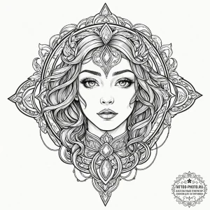 Tattoo sketch a digital shield with glitching... - эскиз тату (№1752845945_0, 18.07.2025 13:39) — tattoo-photo.ru