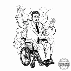 A trash polka portrait of dr. strangelove, in... - эскиз тату (№1752849048_0, 18.07.2025 14:30) — tattoo-photo.ru