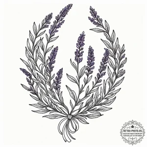 Tattoo sketch a minimalist lavender sprig, fo... - эскиз тату (№1752850151_0, 18.07.2025 14:49) — tattoo-photo.ru