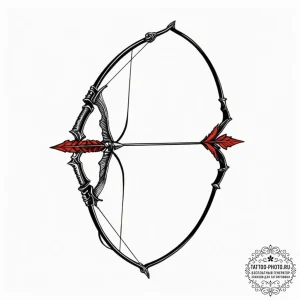 Bow and arrows, ink illustration for tattoo,... - эскиз тату (№1752850491_0, 18.07.2025 14:54) — tattoo-photo.ru