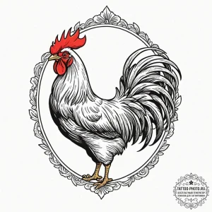 Rooster, tattoo drawing outline, minimalist t... - эскиз тату (№1752850662_0, 18.07.2025 14:57) — tattoo-photo.ru