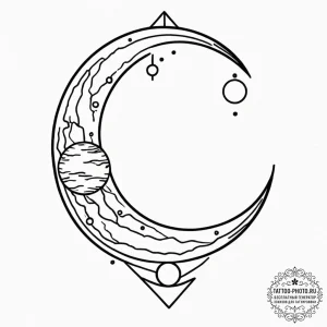 Tattoo design a realistic celestial body (pla... - эскиз тату (№1752850747_0, 18.07.2025 14:59) — tattoo-photo.ru