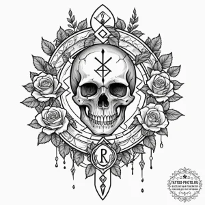 135. tattoo sketch: "klad" rune surrounded by... - эскиз тату (№1752850915_0, 18.07.2025 15:01) — tattoo-photo.ru