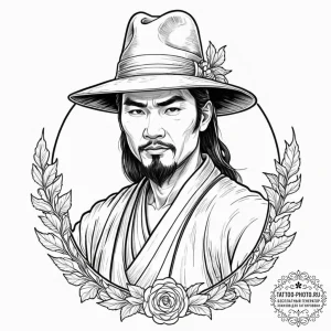 A neo-traditional portrait of lo pan, the anc... - эскиз тату (№1752852449_0, 18.07.2025 15:27) — tattoo-photo.ru