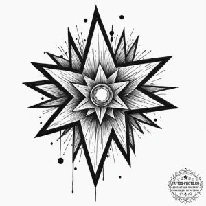 Tattoo sketch a strong, clear star acting as... - эскиз тату (№1752852697_0, 18.07.2025 15:31) — tattoo-photo.ru