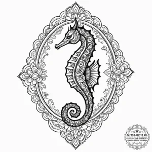 Tattoo sketch a small, stylized seahorse, sym... - эскиз тату (№1752852863_0, 18.07.2025 15:34) — tattoo-photo.ru