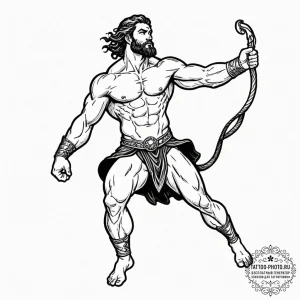 Tattoo design a powerful mythological hero (e... - эскиз тату (№1752853786_0, 18.07.2025 15:49) — tattoo-photo.ru