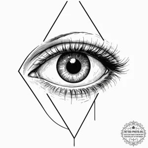 Tattoo design a stylized monster's eye peerin... - эскиз тату (№1752853876_0, 18.07.2025 15:51) — tattoo-photo.ru