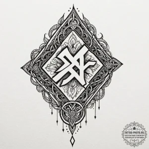 55. tattoo design: a sequence of runes formin... - эскиз тату (№1752855664_0, 18.07.2025 16:21) — tattoo-photo.ru