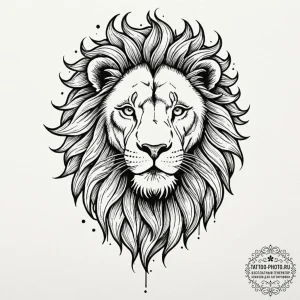Tattoo sketch a leo lion, rendered with raw,... - эскиз тату (№1752856171_0, 18.07.2025 16:29) — tattoo-photo.ru