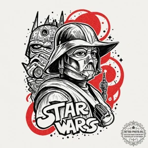 звёздные войны (star wars) - 80 промптов, tat... - эскиз тату (№1752856343_0, 18.07.2025 16:32) — tattoo-photo.ru