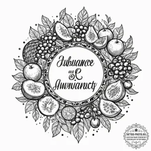 Tattoo design: a scene of abundance and prosp... - эскиз тату (№1752857190_0, 18.07.2025 16:46) — tattoo-photo.ru
