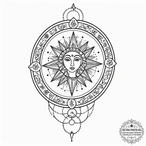 Tattoo sketch the zodiac glyph with a single,... - эскиз тату (№1752857531_0, 18.07.2025 16:52) — tattoo-photo.ru