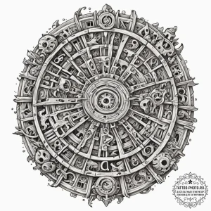 Tattoo sketch a zodiac glyph appearing on a p... - эскиз тату (№1752857699_0, 18.07.2025 16:54) — tattoo-photo.ru