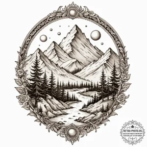 Tattoo sketch a pixelated mountain range with... - эскиз тату (№1752857784_0, 18.07.2025 16:56) — tattoo-photo.ru