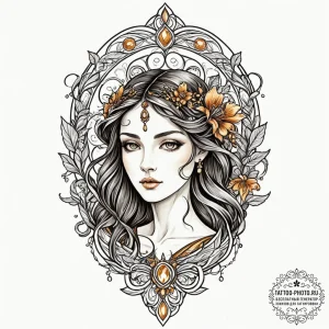 Tattoo design an abstract representation of q... - эскиз тату (№1752860707_0, 18.07.2025 17:45) — tattoo-photo.ru