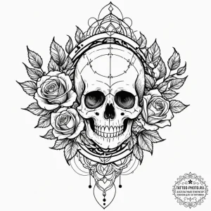 Tattoo design a geometric feather with intric... - эскиз тату (№1752861050_0, 18.07.2025 17:50) — tattoo-photo.ru