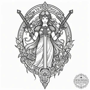 Tattoo sketch a zodiac glyph with subtle taro... - эскиз тату (№1752863107_0, 18.07.2025 18:25) — tattoo-photo.ru