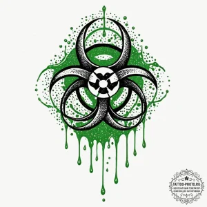 Tattoo sketch a stylized biohazard symbol dri... - эскиз тату (№1752863621_0, 18.07.2025 18:33) — tattoo-photo.ru