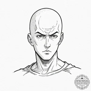 A graphic novel style portrait of saitama fro... - эскиз тату (№1752863789_0, 18.07.2025 18:36) — tattoo-photo.ru