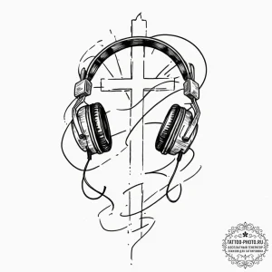 Music player, concept art for tattoo, sketch... - эскиз тату (№1752863957_0, 18.07.2025 18:39) — tattoo-photo.ru
