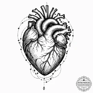Tattoo design a pixelated heart container bre... - эскиз тату (№1752864725_0, 18.07.2025 18:52) — tattoo-photo.ru