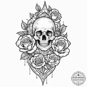 Tattoo design a vintage perfume bottle with a... - эскиз тату (№1752865480_0, 18.07.2025 19:04) — tattoo-photo.ru