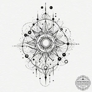 Tattoo design: a svarozhich integrated into a... - эскиз тату (№1752867094_0, 18.07.2025 19:31) — tattoo-photo.ru