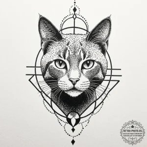 Black cat, tattoo sketch design, dotwork tatt... - эскиз тату (№1752868304_0, 18.07.2025 19:51) — tattoo-photo.ru
