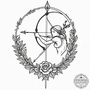 Tattoo sketch a sagittarius archer's silhouet... - эскиз тату (№1752868473_0, 18.07.2025 19:54) — tattoo-photo.ru