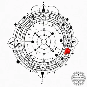 Tattoo sketch a zodiac constellation with a v... - эскиз тату (№1752870684_0, 18.07.2025 20:31) — tattoo-photo.ru