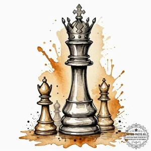 Tattoo design a stylized chess piece (king or... - эскиз тату (№1752870937_0, 18.07.2025 20:35) — tattoo-photo.ru