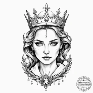 Tattoo design: a portrait of marzanna, with e... - эскиз тату (№1752872725_0, 18.07.2025 21:05) — tattoo-photo.ru