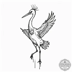 Stork, ink illustration for tattoo, on a clea... - эскиз тату (№1752873065_0, 18.07.2025 21:11) — tattoo-photo.ru