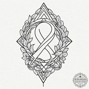 Tattoo design 'exit' symbol with a subtle doo... - эскиз тату (№1752873489_0, 18.07.2025 21:18) — tattoo-photo.ru