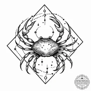 Tattoo design a cancer constellation, its sta... - эскиз тату (№1752874323_0, 18.07.2025 21:32) — tattoo-photo.ru