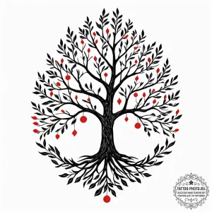 Tattoo design a minimalist tree where each br... - эскиз тату (№1752874737_0, 18.07.2025 21:38) — tattoo-photo.ru