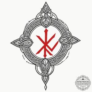 100. tattoo sketch: "bereginya" rune as a gua... - эскиз тату (№1752875740_0, 18.07.2025 21:55) — tattoo-photo.ru