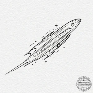 Tattoo sketch a comet streaking across the sk... - эскиз тату (№1752875823_0, 18.07.2025 21:57) — tattoo-photo.ru