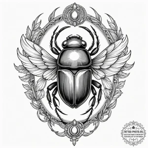 Scarab, tattoo line art, neo traditional tatt... - эскиз тату (№1752876155_0, 18.07.2025 22:02) — tattoo-photo.ru
