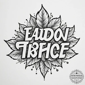 Tattoo design a single, delicate leaf with a... - эскиз тату (№1752877241_0, 18.07.2025 22:20) — tattoo-photo.ru
