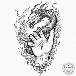 Tattoo sketch: a close-up of perun's hand, ho... - эскиз тату (№1752877574_0, 18.07.2025 22:26) — tattoo-photo.ru