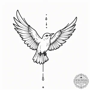 Tattoo design a single tear transforming into... - эскиз тату (№1752878076_0, 18.07.2025 22:34) — tattoo-photo.ru
