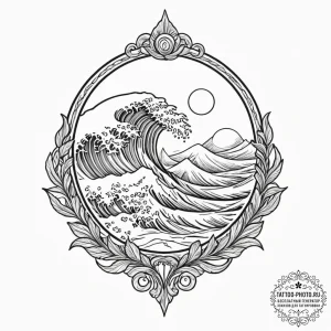 Tattoo design a tiny, subtle wave pattern., t... - эскиз тату (№1752878243_0, 18.07.2025 22:37) — tattoo-photo.ru