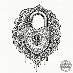 Tattoo design a digital padlock with a styliz... - эскиз тату (№1752878325_0, 18.07.2025 22:38) — tattoo-photo.ru