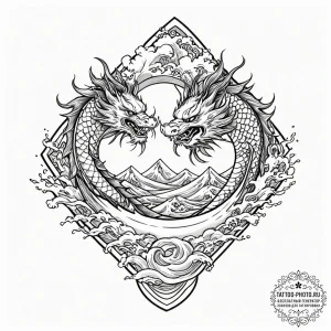 Tattoo sketch two halves of a boat, that comp... - эскиз тату (№1752878579_0, 18.07.2025 22:42) — tattoo-photo.ru