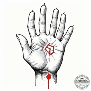 A linework tattoo of the iron fist glowing ha... - эскиз тату (№1752878994_0, 18.07.2025 22:49) — tattoo-photo.ru